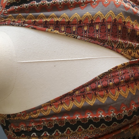 Vtg due per due brown vneck silk maxi dress size 16 - Picture 5 of 16